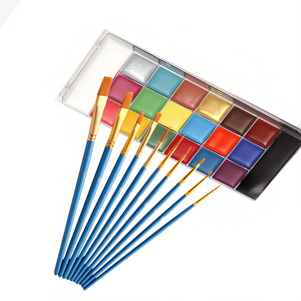 “All-in-One 20-Color Makeup Palette with 10 Cosmetic Pencils – Bold, Blendable, Long-Lasting Colors for Every Look”