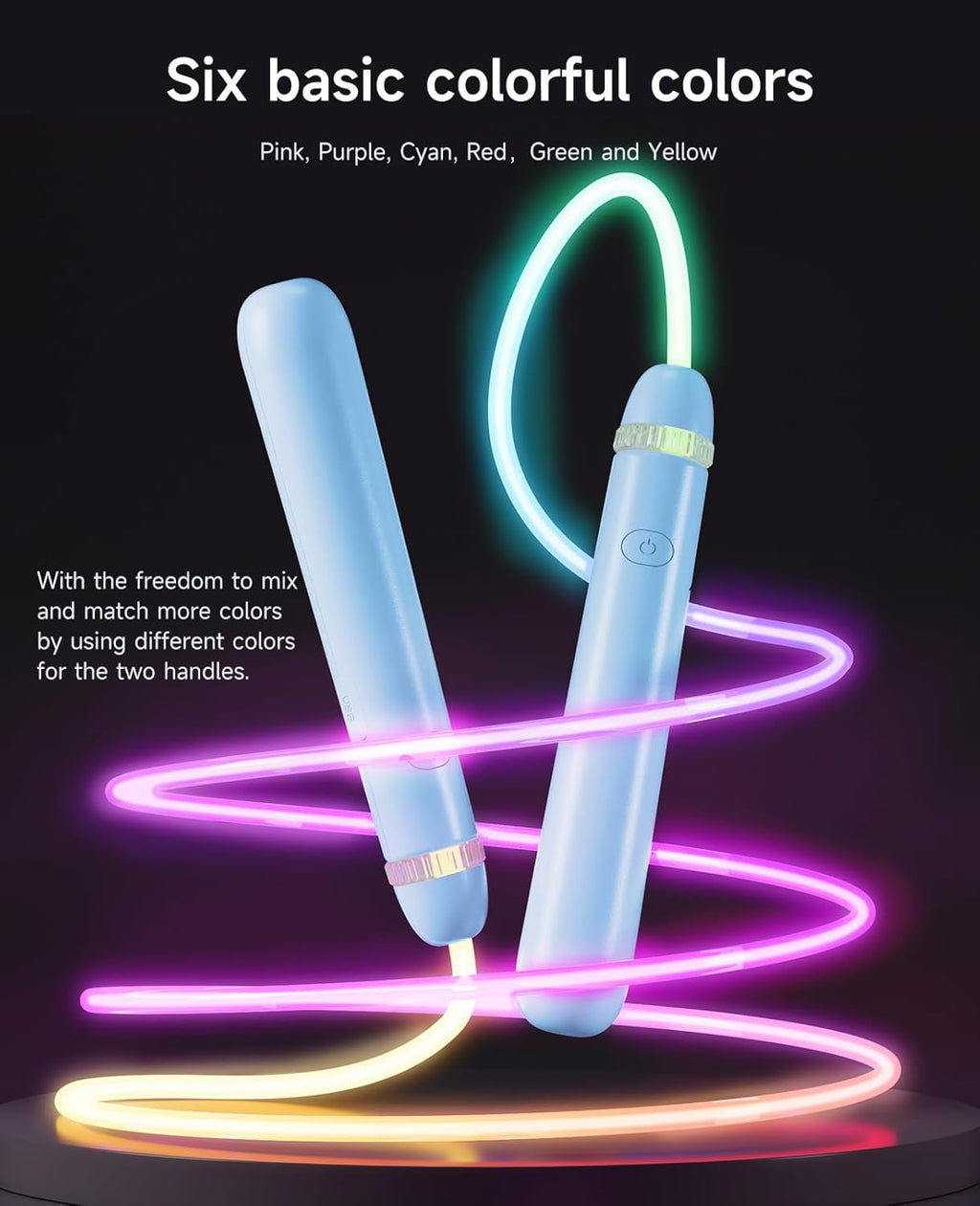 LED Jump Rope - Rechargeable, Adjustable Skipping Rope for Fitness & Cardio Workouts