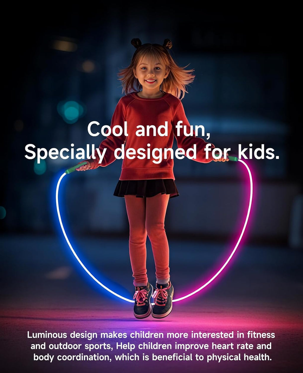 Rechargeable LED Jump Rope for Adults and Kids – Night Fitness Rope