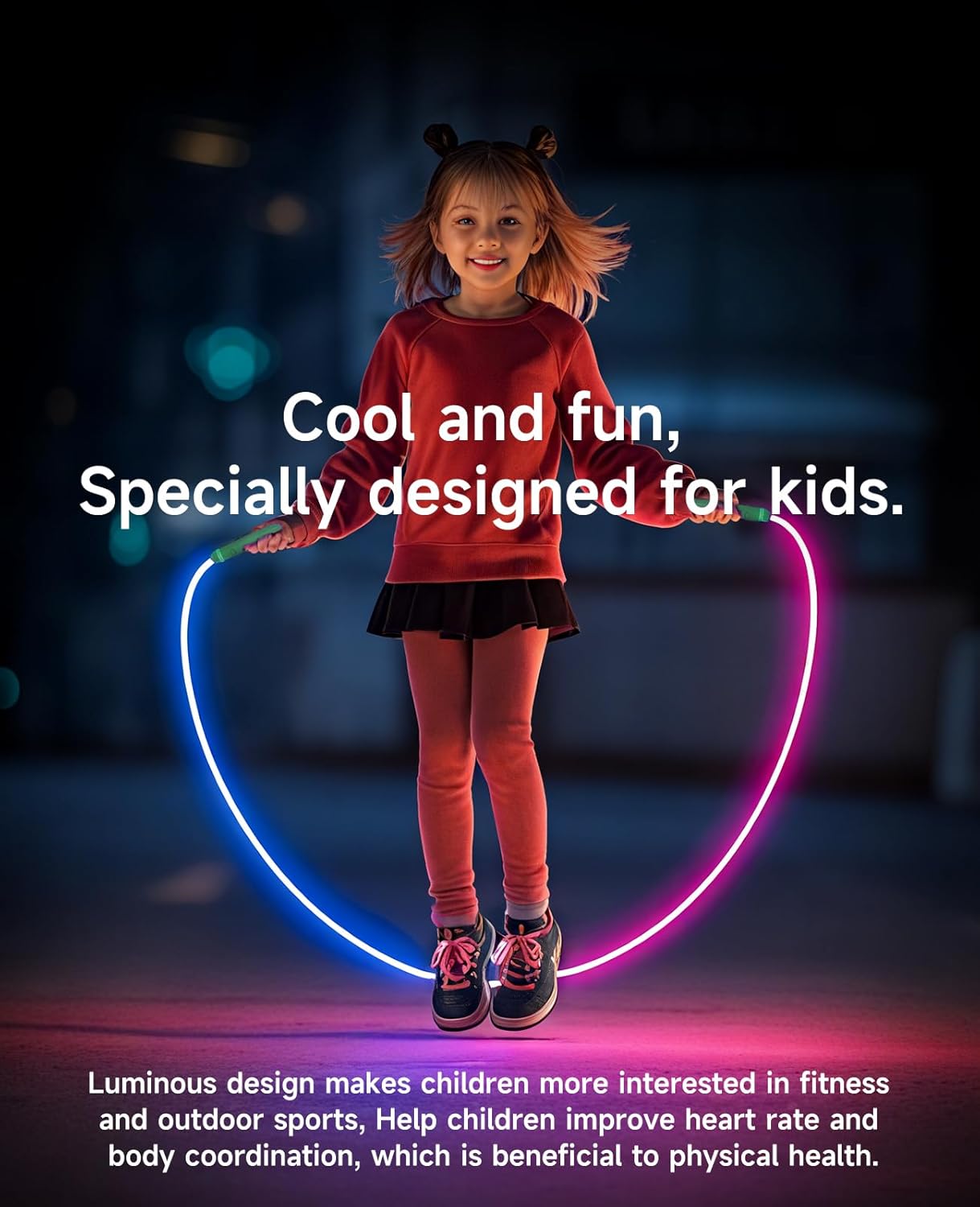 Rechargeable LED Jump Rope for Adults and Kids – Night Fitness Rope